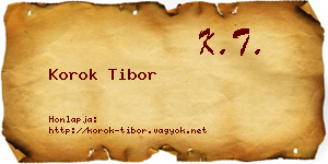 Korok Tibor névjegykártya